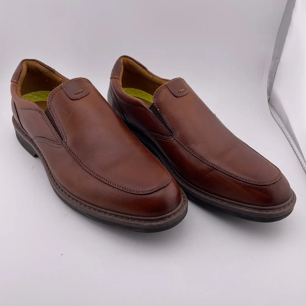 Florsheim Mens Brown Leather Slip On Comfort Tech‎ Loafers Shoes Size 8M